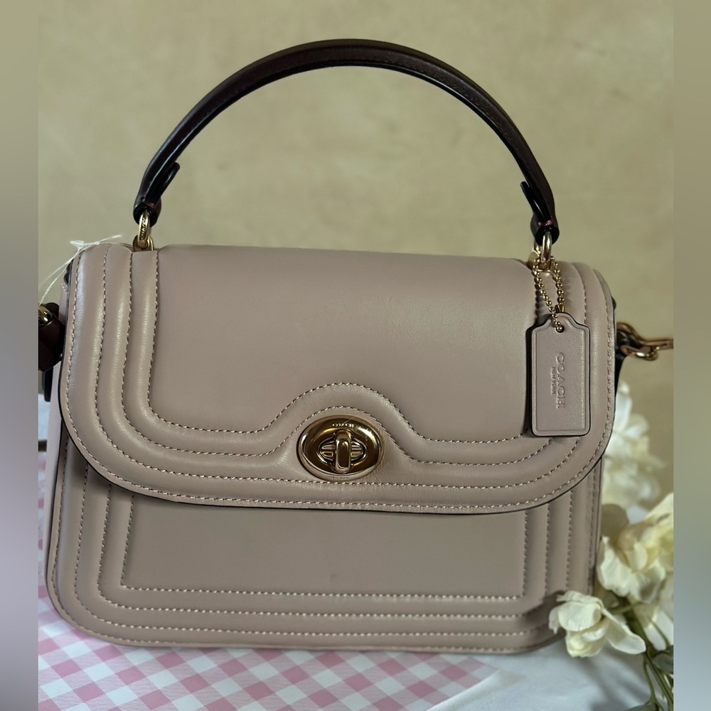 NEW WITH TAGS 💕 COACH LEATHER BAG PINK QUILTED SATCHEL💕 #coach #leatherpurse